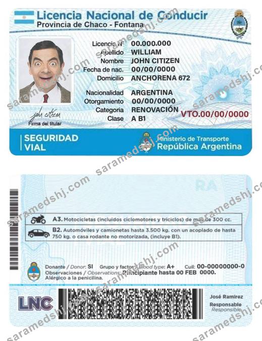 Argentina driving license
